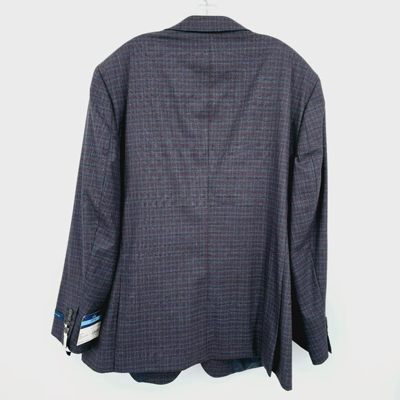 Stafford Classic Fit Blazer Coat 52R 2 Button Stretch Seasonal Texture Plaid New - Picture 12 of 13